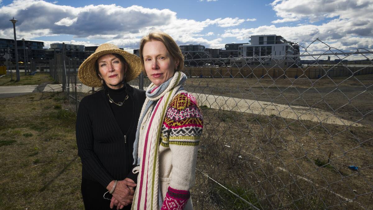NEW PLAN: Janet Hughes and Nancy Waites are concerned about the lack of consultation over a plan for a six story apartment block on the Peninsular. Photo: Dion Georgopoulos

