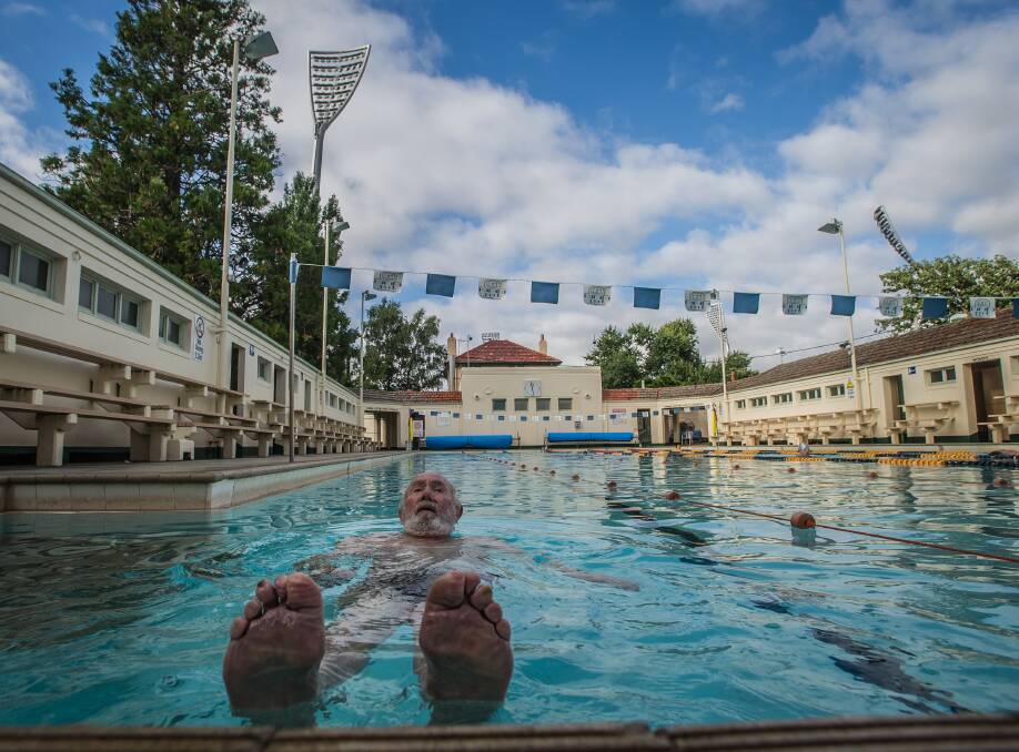 DEDICATED: Merve Knowles, 94, has swum daily laps at Manuka since its opening in 1931. Photo: Karleen Minney