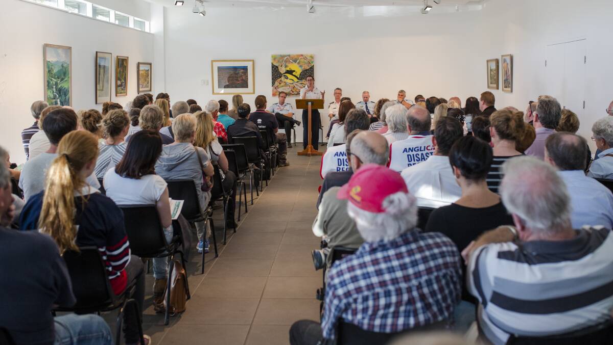 SUPPORT: A public meeting was held at the Q on Tuesday night to discuss recovery and assistance following the Carwoola fire. Photo: Jamila Toderas