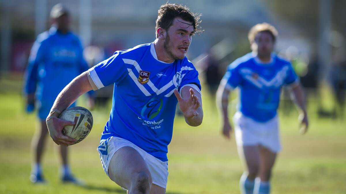 WINNERS: Blues' Jacob Feilds makes a play during the side's comeback win over the Roos on Saturday. Photo: Dion Georgopoulos