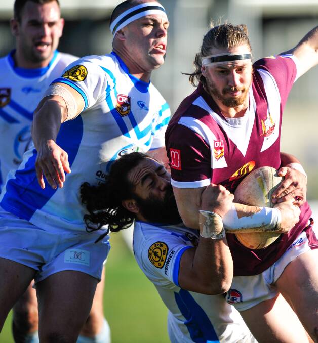 FACE OFF: Canberra Raiders Cup First Grade teams Queanbeyan Roos v Queanbeyan Blues faced off on June 25, and are set to again this weekend. Photo: Elesa Kurtz