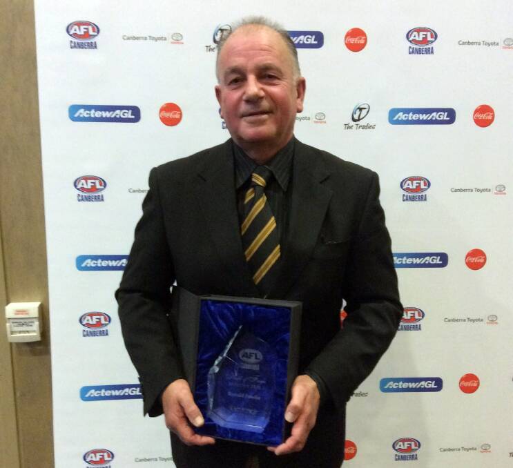 RECOGNITION: Ron Fowlie was inducted into the AFL Canberra Hall of Fame.