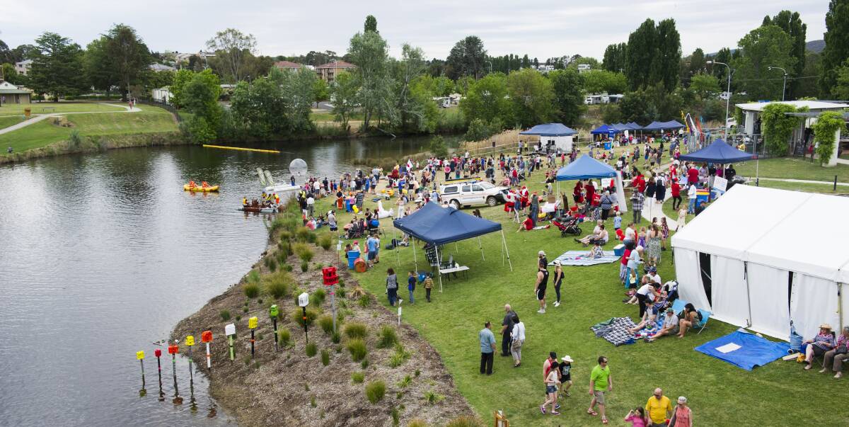 CELEBRATE: Queanbeyan's River Festival in 2015. The city is preparing to again celebrate two of the pivotal things - art and the river. Photo: Rohan Thomson.