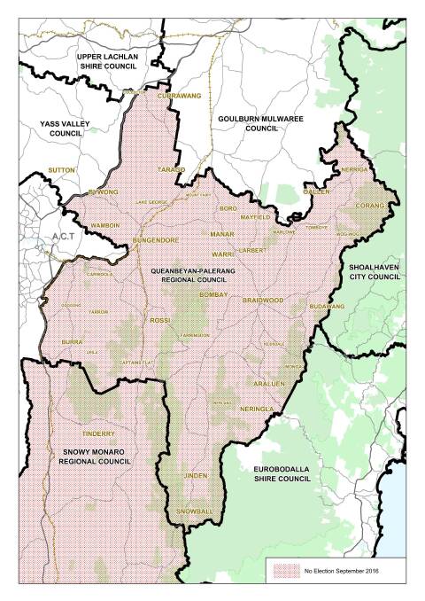 MERGER: The electoral boundary for the amalgamated Queanbeyan-Palerang local government area.