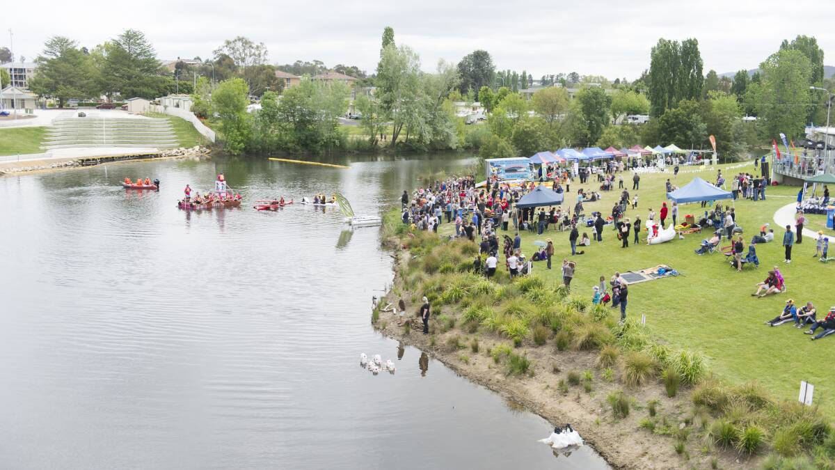 QUEANBEYAN RIVER: Action from the Queanbeyan River Festival. Photo Jay Cronan