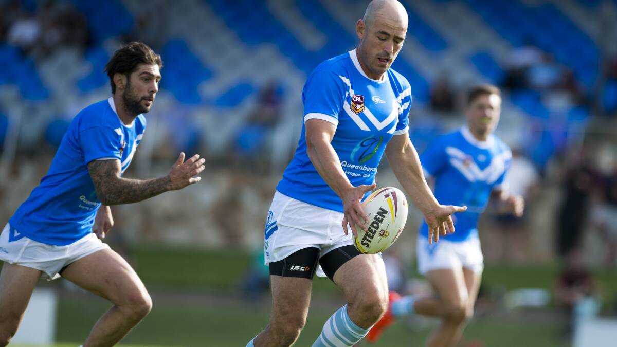 QUEANBEYAN DERBY: Terry Campese leads from the front for the Blues. Photo: Dion Georgopoulos.