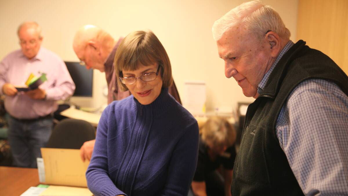 Christine and Barry Bruton at the National Library of Australia. Photo: James Hall.
