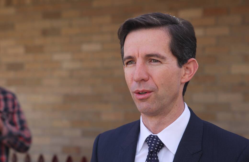 Education minister Simon Birmingham said schools in Queanbeyan-Palerang would get a funding increase of $76.2 million over the next decade. Photo: James Hall.