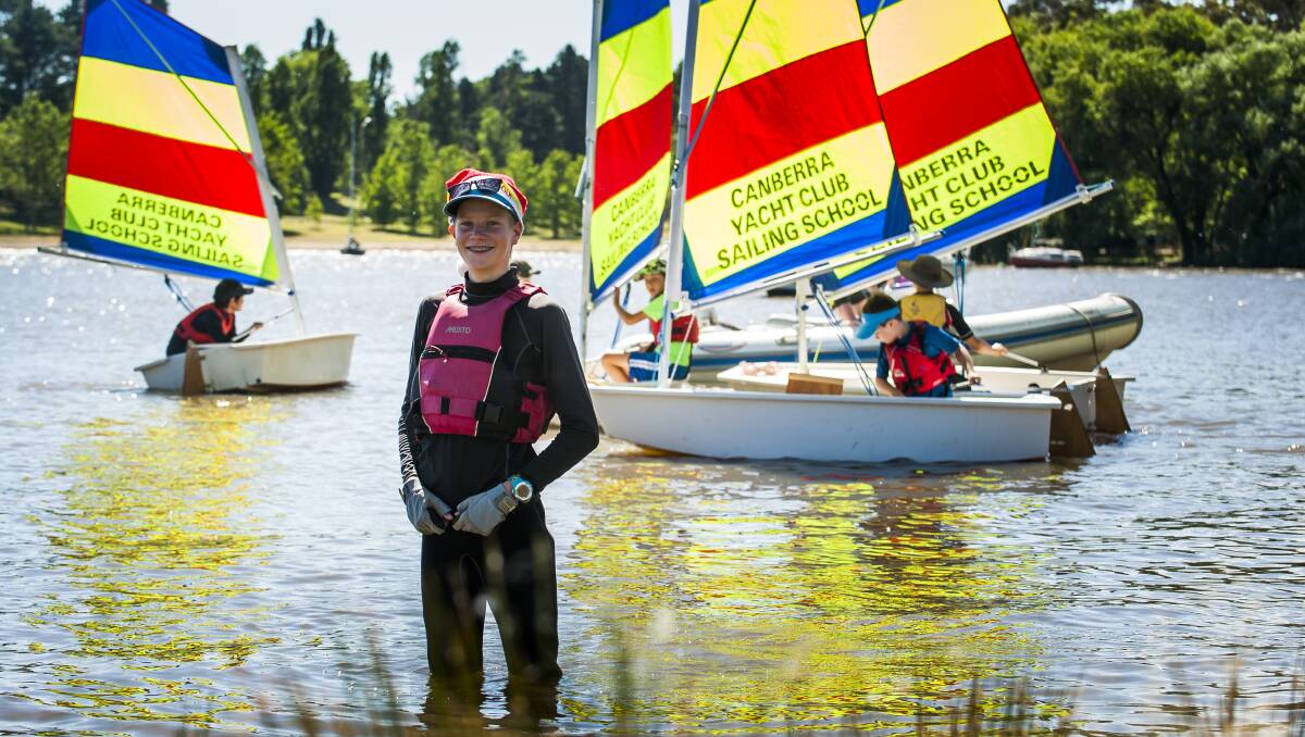 CANBERRA YACHT CLUB: Canberra Yacht Club sailing school assistant instructor Laurens Mellink 15 is part of the third biggest sailing school in Australia. Photo Elesa Kurtz