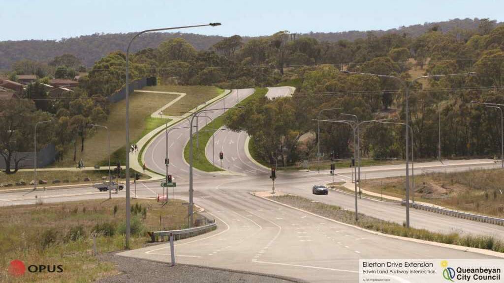 EDE: An artist's impression of the Ellerton Drive extension in Queanbeyan. 
