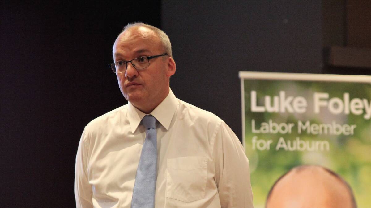 NSW opposition leader Luke Foley during a town hall meeting at the Queanbeyan Roos Club this month. Photo: James Hall.