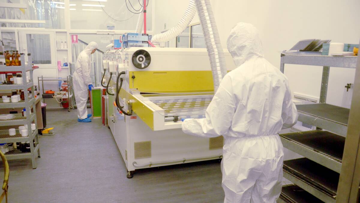 The perovskite cells are being developed right here in Great Cell Solar's chemical manufacturing lab in Queanbeyan. Photo: Supplied