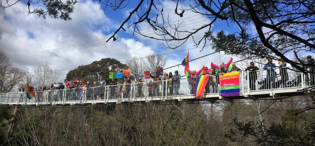 Members of the Queanbeyan community showed their support for marriage equality earlier this year. Photo: Supplied