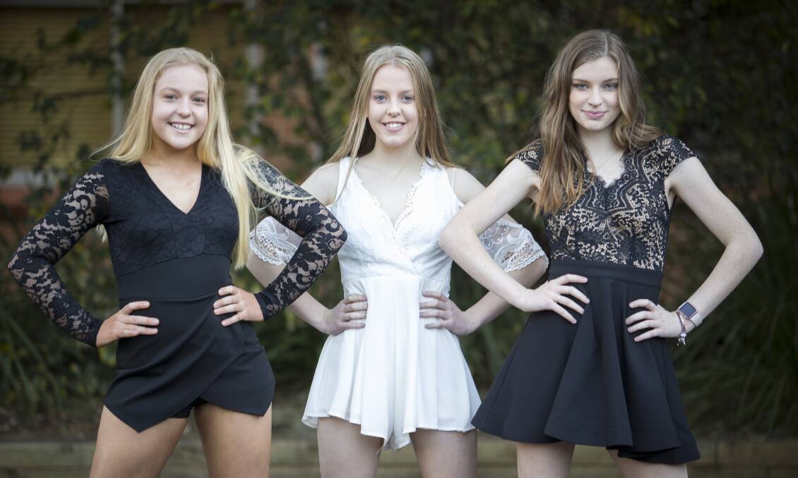 Caitlin Nilon, Jordan Hemphill and Madelyn Campbell will represent Karabar High School at the Schools Spectacular. Photo: Supplied
