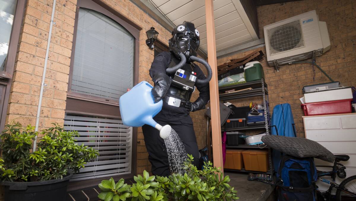 Chores are better in a TIE Fighter outfit. Photo: Dion Georgopoulos