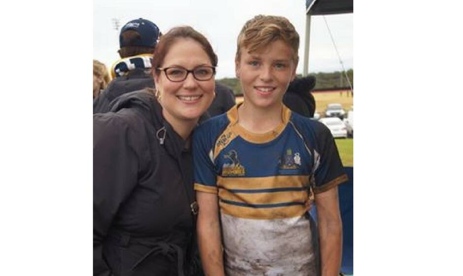 Thomas 'TJ' Campagna, with his mother Alanna Davis, is recovering in Canberra Hospital after Tuesday's crash. Photo: Supplied