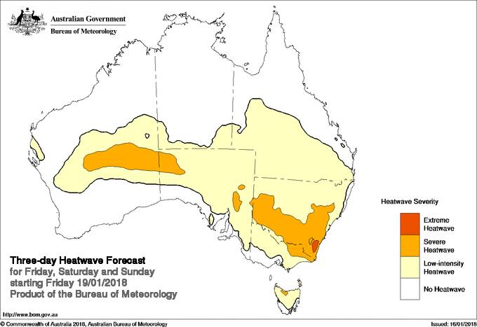 Heatwave Map: Bureau of Meteorology