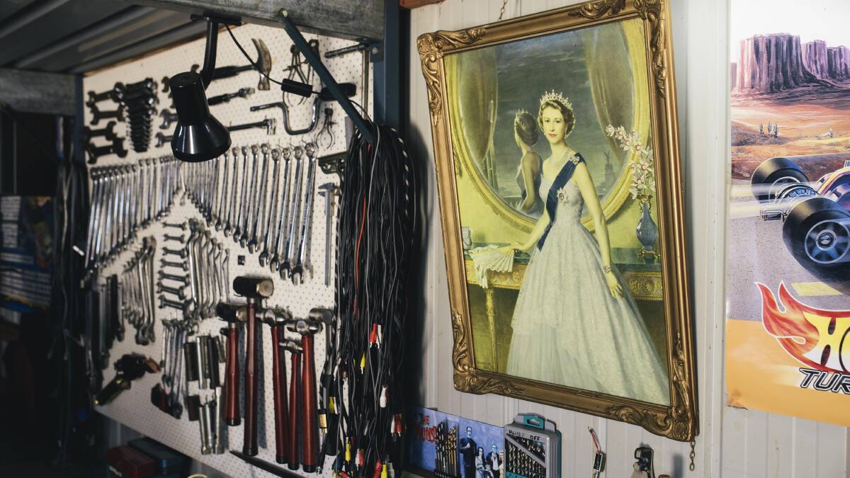 "Every good shed should have a photo of the Queen." Photo: Rohan Thomson