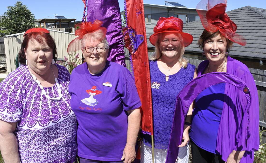 Coming together: Red Hat Society members Michelle Bamford, Barbara Bennett, Judy Black and Lorraine Walker. The group will mark its 13th anniversary this month. 