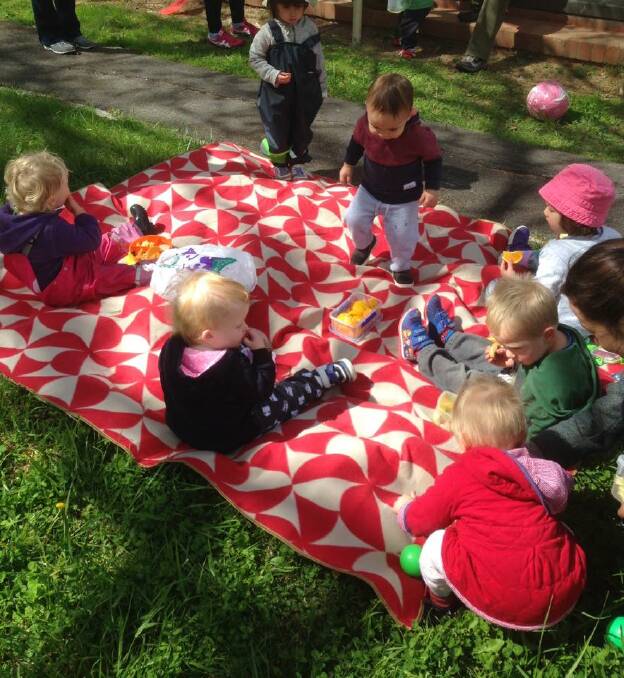 Outdoor play: Children at Griffith Play and Learn making the most of their surroundings. Photo: Facebook