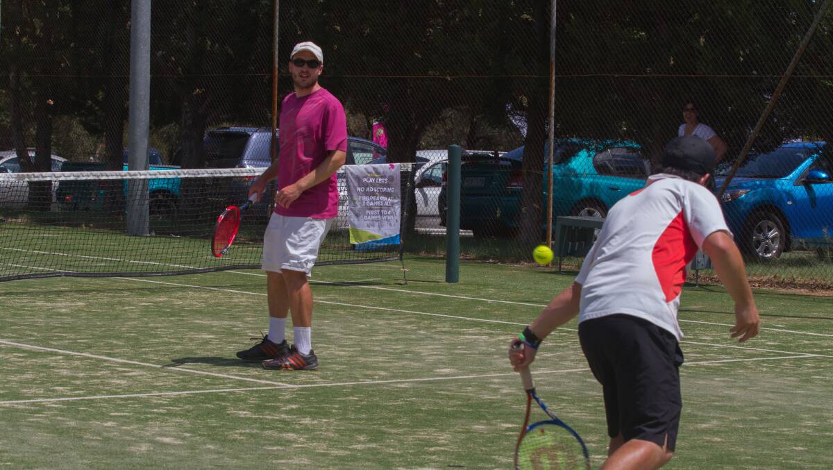 Pairing up: Robert Jamieson and previous doubles partner Nick Francis taking part in last year's 24-hour tennis match. Photo: Supplied