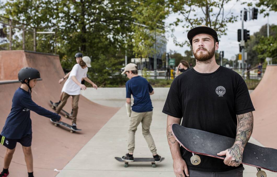 'State of disrepair': Brenden Wood said many skaters are repairing sections of skateparks themselves after delays from government. Photo: Jamila Toderas
