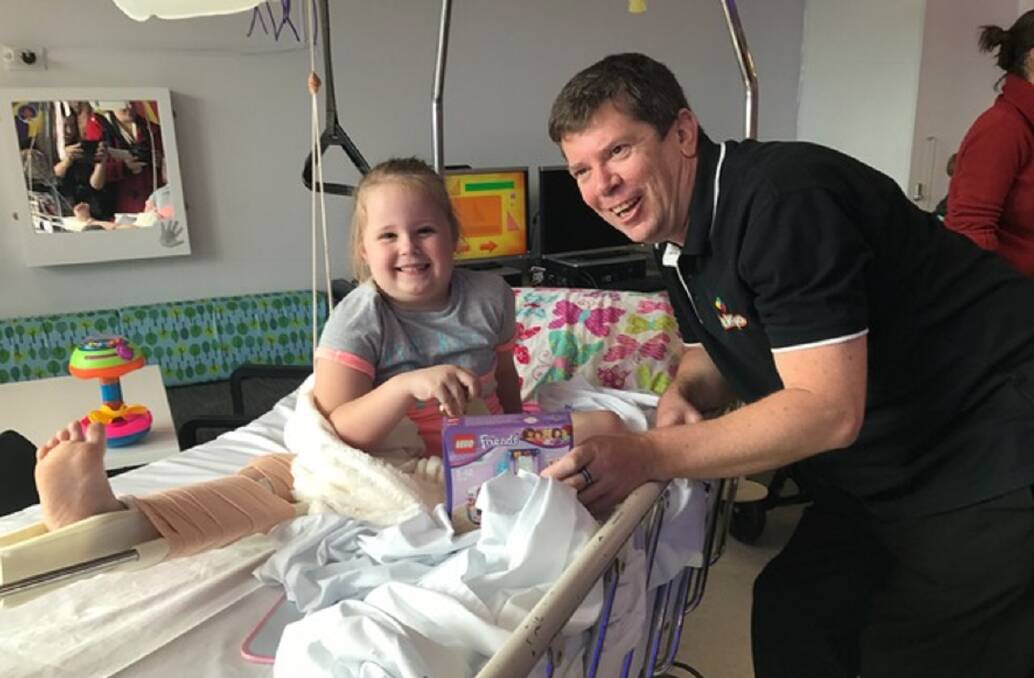 Smiles: Brick Expo organisers helped make Canberra Hospital stays a little bit nicer thanks to the donation of sets to the ward by Lego Australia.
