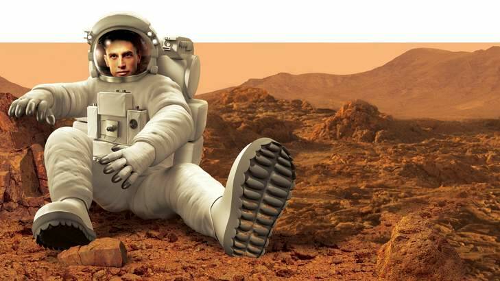Giant leap for mankind: Mars One applicant Korum Ellis. Photo: Mike Baker. Digital illustration by Igor Morski