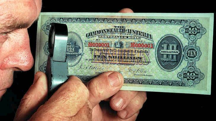 Expert eye: The 1913 10-shilling note last sold for $1.9 million in 2008.