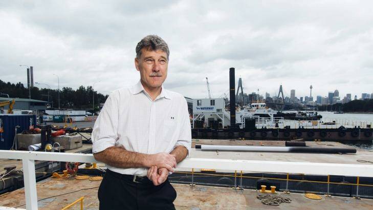 Mal Hiley of Waterways Constructions at Rozelle Bay, near the Anzac Bridge. Photo: James Brickwood