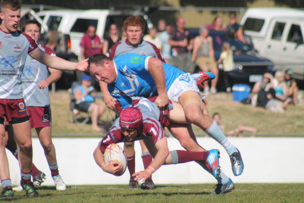The Queanbeyan Kangaroos and Queanbeyan Blues go head-to-head in last season's reserve grade grand final. Photo: Andrew Johnston.
