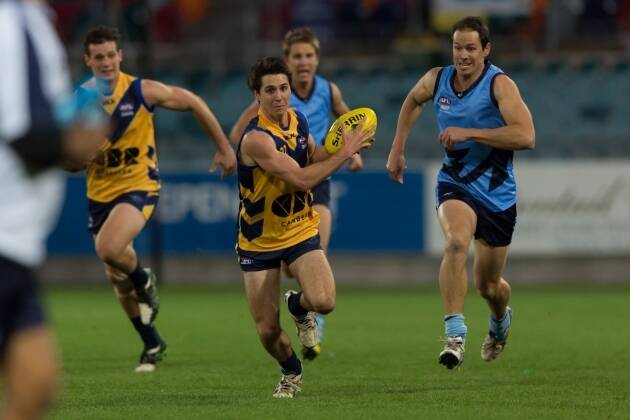 Queanbeyan Tiger Sean Wilkinson in action for the AFL Canberra men's side. Photo: AFL NSW/ACT.