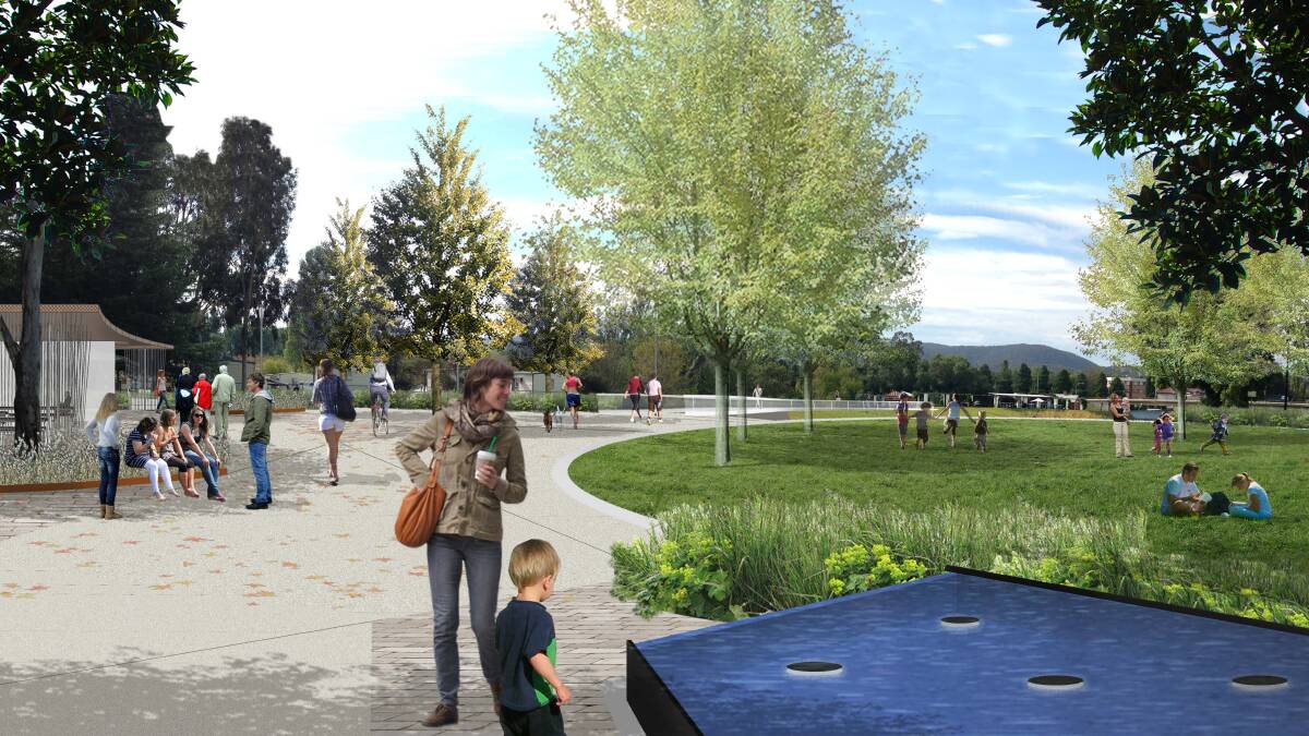 An artist's impression of the improvements to the riverfront precinct.