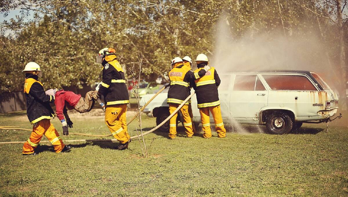 Sutton Rural Fire Service during a demonstration at the Sutton Country Fair and Ute Muster: Photo: Nina Lange.
