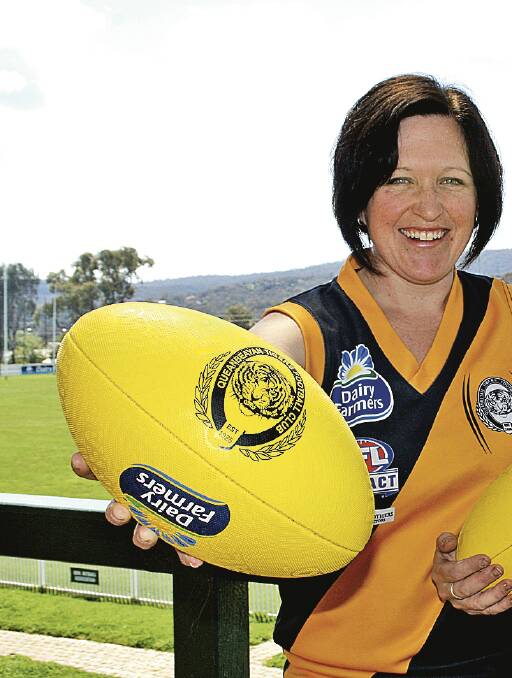 Triple premiership winning Tigerette Jacinta Froud has been training as a part of the country's first ever female AFL Academy trials. Photo: James Buckley.