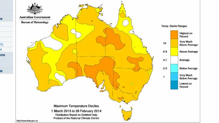 Below-average temperatures absent in past 12 months. Photo: BoM