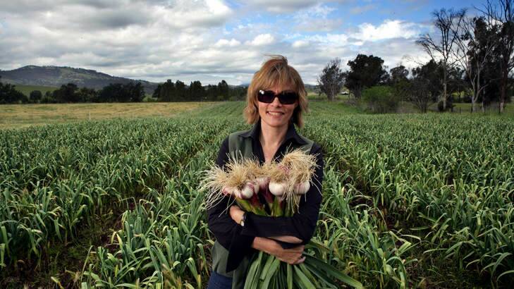 Hooked … Gundy grower Patrice Newell is ''on a winner'' with purple glamour.