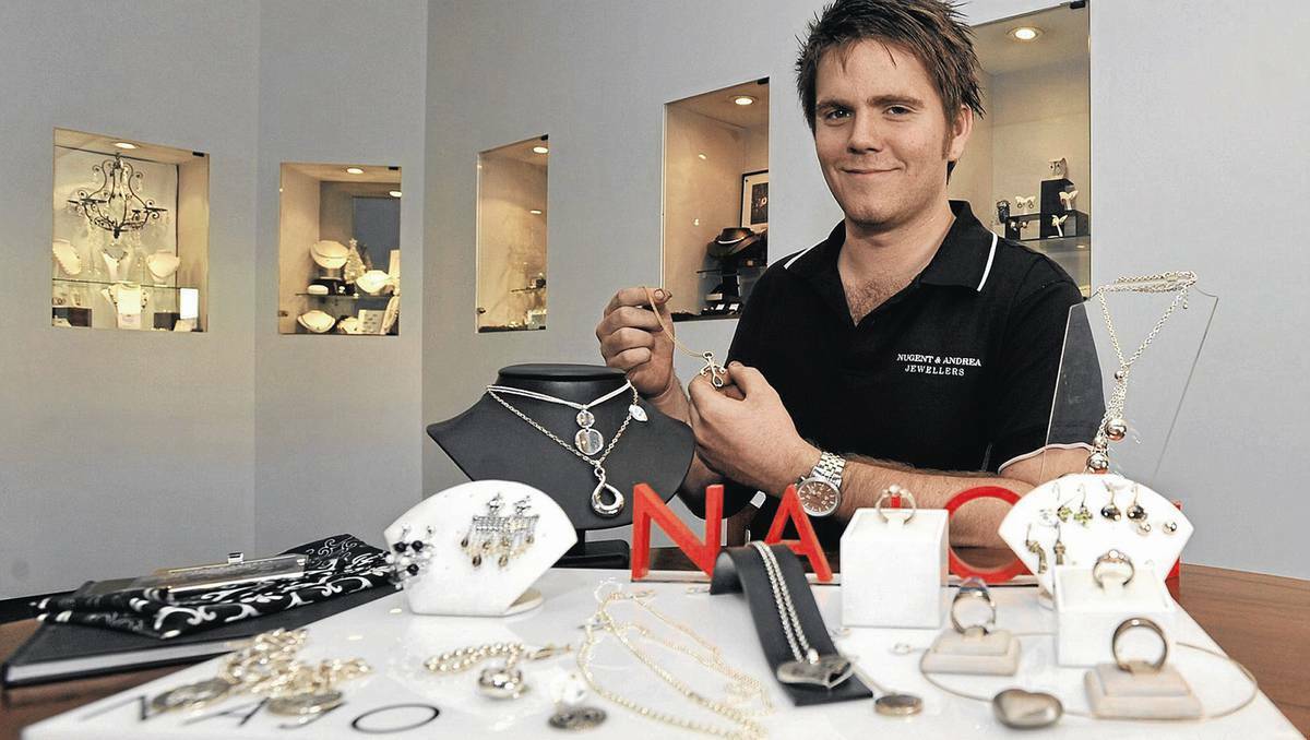 WAGGA: Michael Andrea, of Nugent and Andrea Jewellers, has already seen an influx of customers looking for Valentine’s Day jewellery and is almost cleaned out of heart-shaped items. Photo: LES SMITH