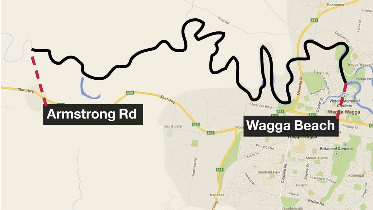 A group of seven left Wagga Beach about 10.30am on Sunday for a float on the Murrumbidgee River. Three went to the river bank in the Ashmont area about 8.30pm, while the rest were found after a significant land and water search on the riverbank off Armstrong Road, Yarragundry.