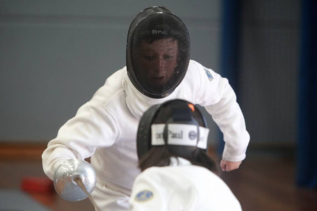 Duel Fencing Club's Marlow Meares competes in Sydney. Photo: Andrew Meares.