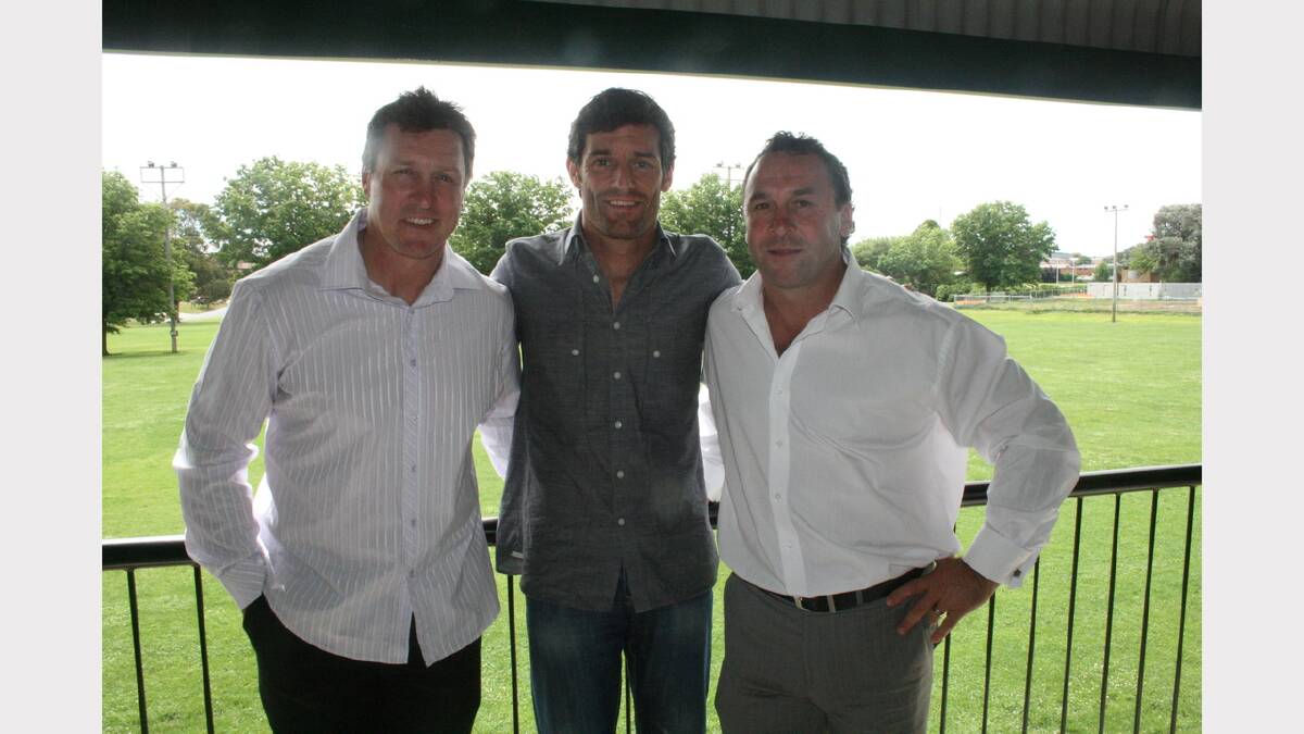 Queanbeyan sporting greats David Furner, Mark Webber and Ricky Stuart. Pictured here in 2010. Photo: Josh Spasaro, Queanbeyan Age
