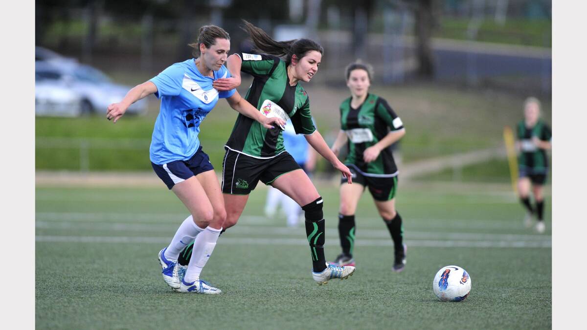 The Monaro Panthers qualified for the ACT Women's Premier League grand final in their inaugural season. The Panthers were ultimately defeated 2-0 by Belconnen United. Photo: Canberra Times