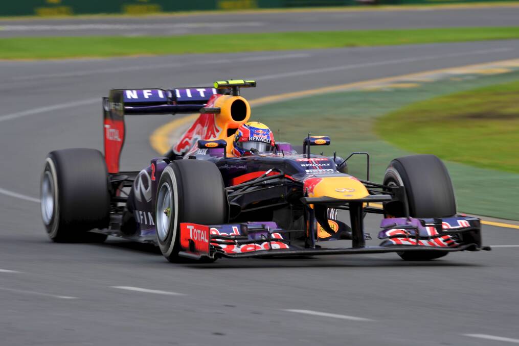 Mark Webber racing for Red Bull during the 2013 Australian Grand Prix. Photo: Fairfax Media