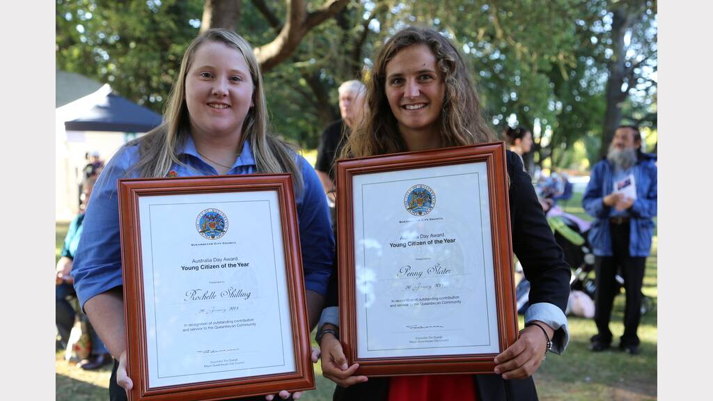 Young Citizen of the Year was jointly awarded to Rochelle Shilling (left) and Penny Slater.