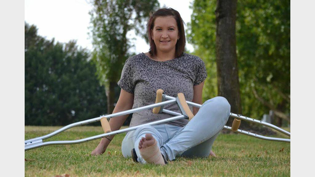 Kyra Harris-Whitton isn't letting a possible broken foot prevent her from participating in the Queanbeyan Relay for Life this weekend. (Photo: Oliver Watson.)