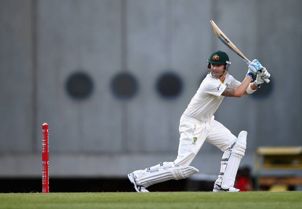 Michael Clarke of Australia bats during day three of the First Test match between Australia and South Africa at The Gabba in Brisbane, Australia. Photo by Ryan Pierse/Getty Images