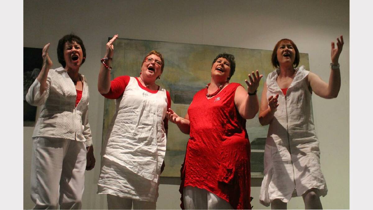 Queanbeyan's only all-female barbershop quartet Shenanigans were one of several acts to perform at the Artists Shed during Ausfest. Pictured from left: Lyndal Thorburn, Anita Cleaver, Christine Barnes and Lynn McKee. 