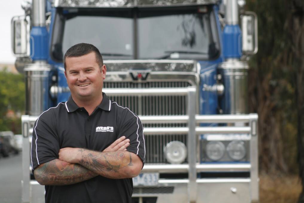 A $32,000 bid was enough to land Queanbeyan's TJS Country Express manager Joel Stewart the honour of leading the Convoy for Cancer on Sunday. Photo: Kim Pham.
