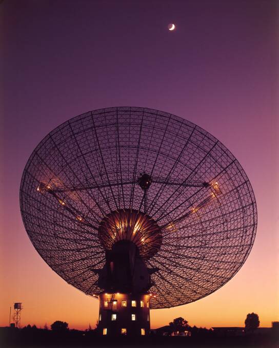 ATTENTION: CSIRO's Parkes radio telescope around the time of the 1969 Moon landing. A change of plan meant the Australian stations became the primary point of contact for the moonwalk. Picture: CSIRO