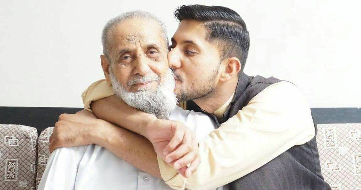 Mohammad Akbar and his son Zeeshan, who was allegedly stabbed to death in Queanbeyan last year. Photo: Supplied